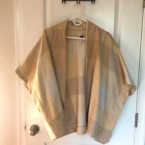 Plaid Cream and Tan Cardigan